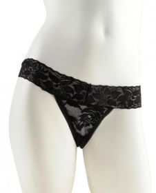 Hanky Spank Me Vibrating Panty Black Lace Thong - TCN-PD4025-23