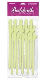 Bachelorette Party Favors Dicky Sipping Straws Glow In The Dark 10pc. - PD6203-02